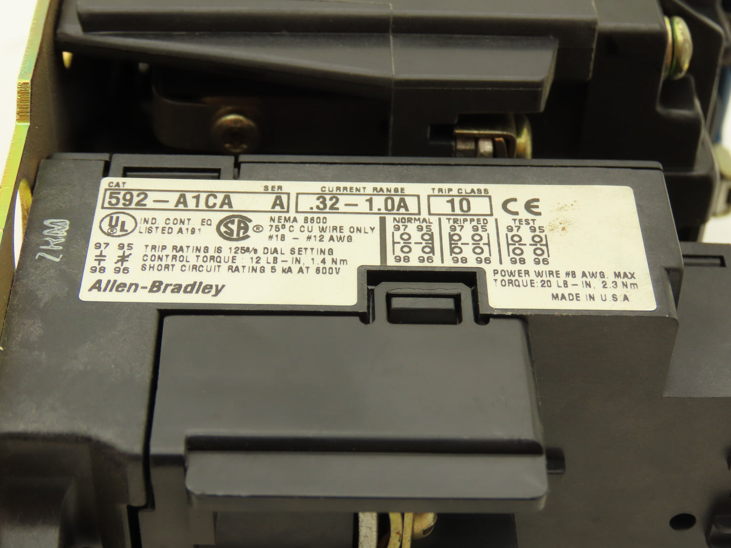 Allen Bradley 592-A1CA | 509-BOD-A1C NEMA 1 600v Contactor 110v Coil 12-38A 10Hp