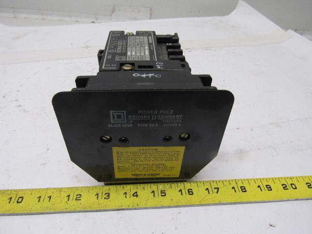 Square D Class 8502 SCD2 Ser A 600V 10Hp Contactor 120V Coil Adder Pole