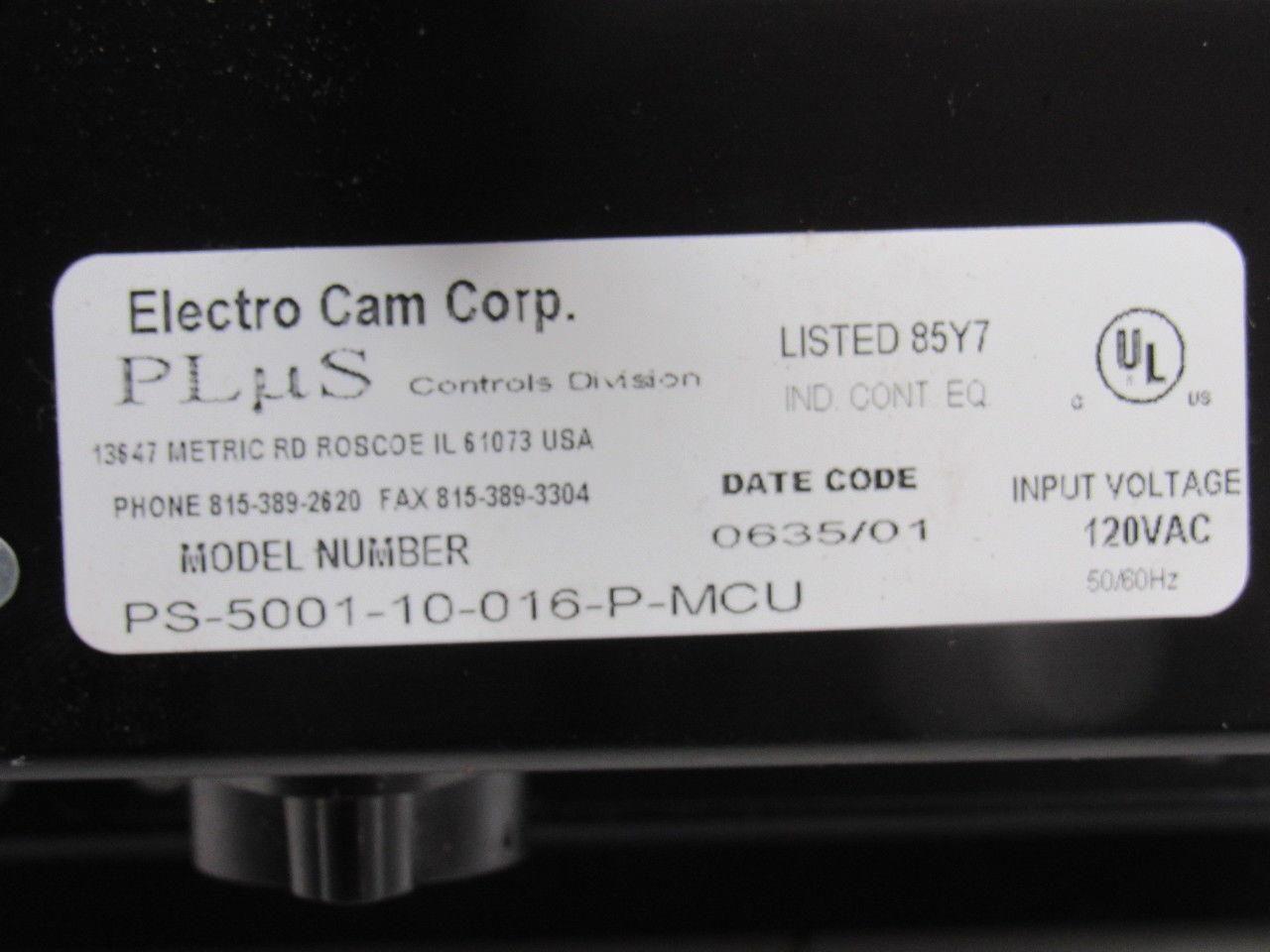 Electro Cam PS-5001-10-016-P-MCU Plus 5000 50/60Hz Programmable Limit Switch HMI
