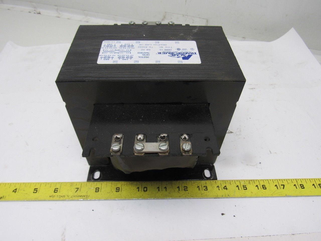 Acme TA-83222 240/480V Pri 120/240V Sec Transformer 2000VA 60Hz