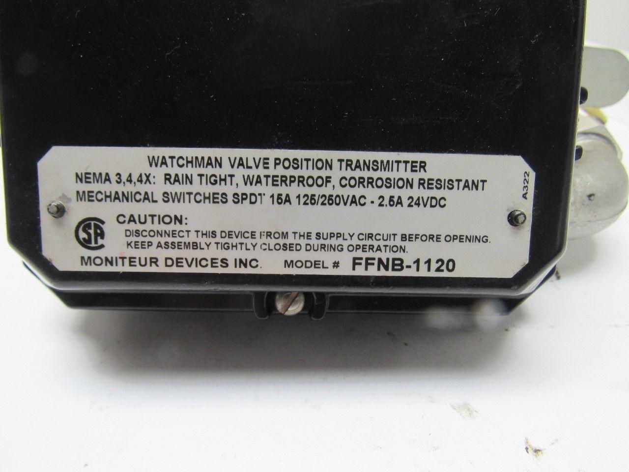 Moniteur Devices FFNB-1120 Watchman Pneumatic Valve Position Transmitter 1/2"NPT