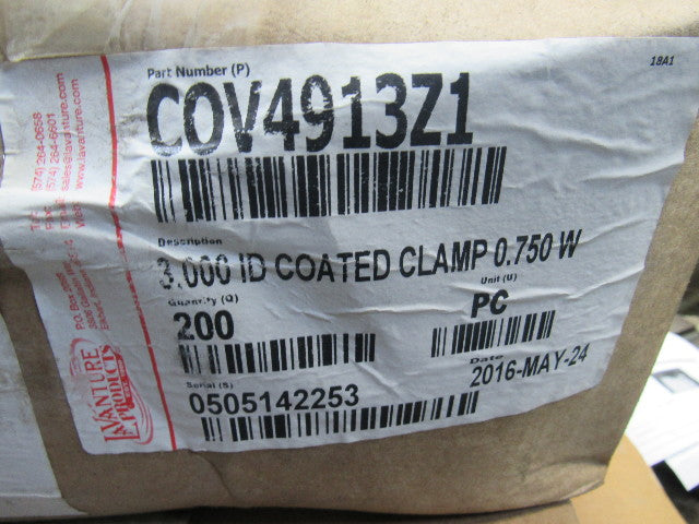Lavanture Products COV4913Z1 Clamp 3"OD X 3/4"W Vinyl Coated Metal Lot of 190