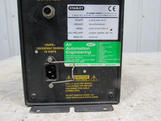 Stanley Works Q1001-010-001 115/230V Alpha Module W/Dnet Nutrunner Controller