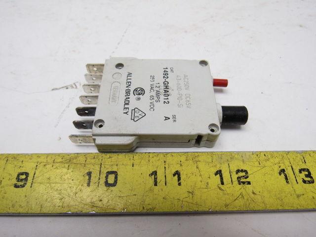 Allen Bradley 1492-GHA012 Ser. A Miniature Circuit Breaker 250V 1.2A