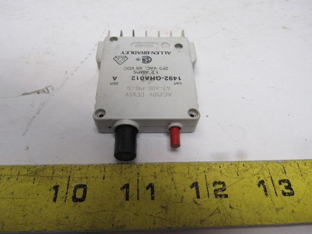 Allen Bradley 1492-GHA012 Ser. A Miniature Circuit Breaker 250V 1.2A
