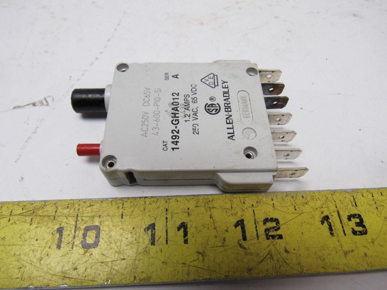 Allen Bradley 1492-GHA012 Ser. A Miniature Circuit Breaker 250V 1.2A