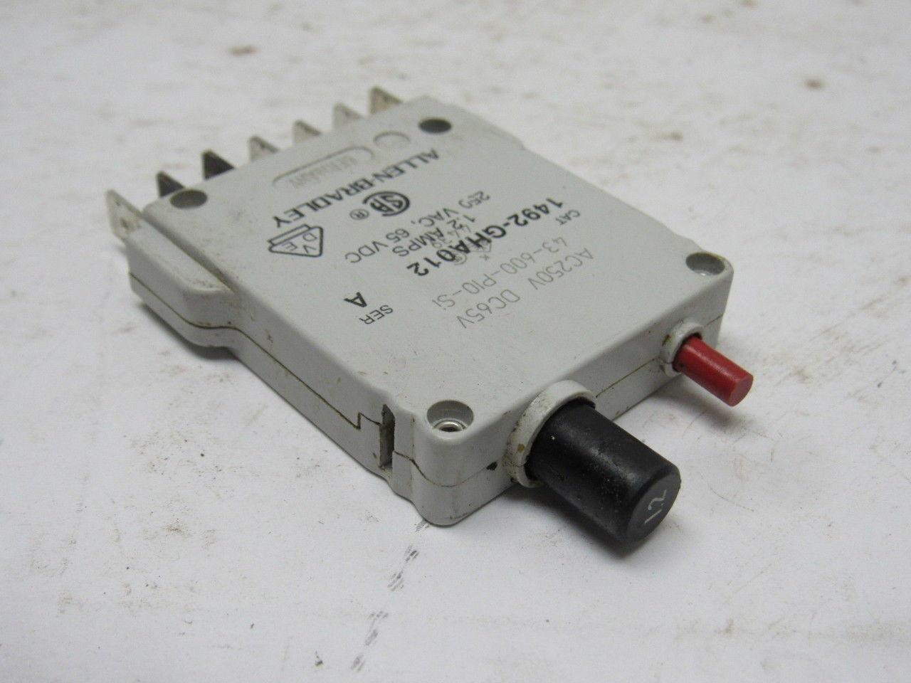 Allen Bradley 1492-GHA012 Ser. A Miniature Circuit Breaker 250V 1.2A