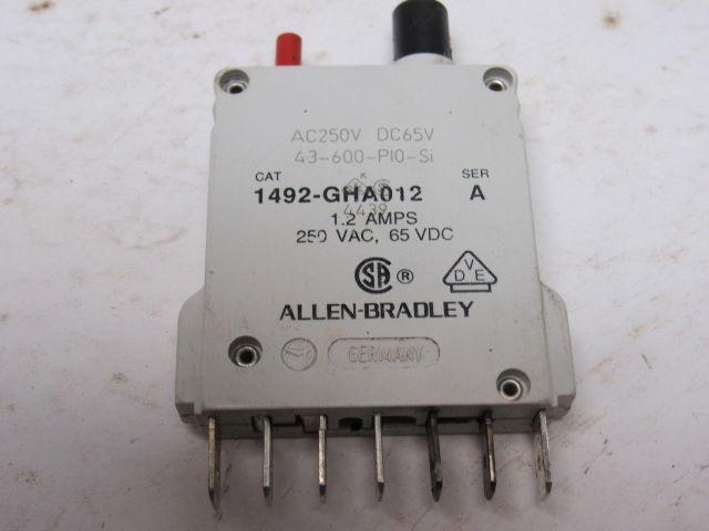 Allen Bradley 1492-GHA012 Ser. A Miniature Circuit Breaker 250V 1.2A