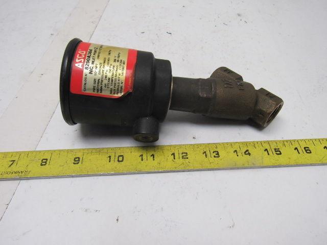 Asco 8290A384 Normally Closed Entry Under the Disc Angle Body Piston Valve 1/2"