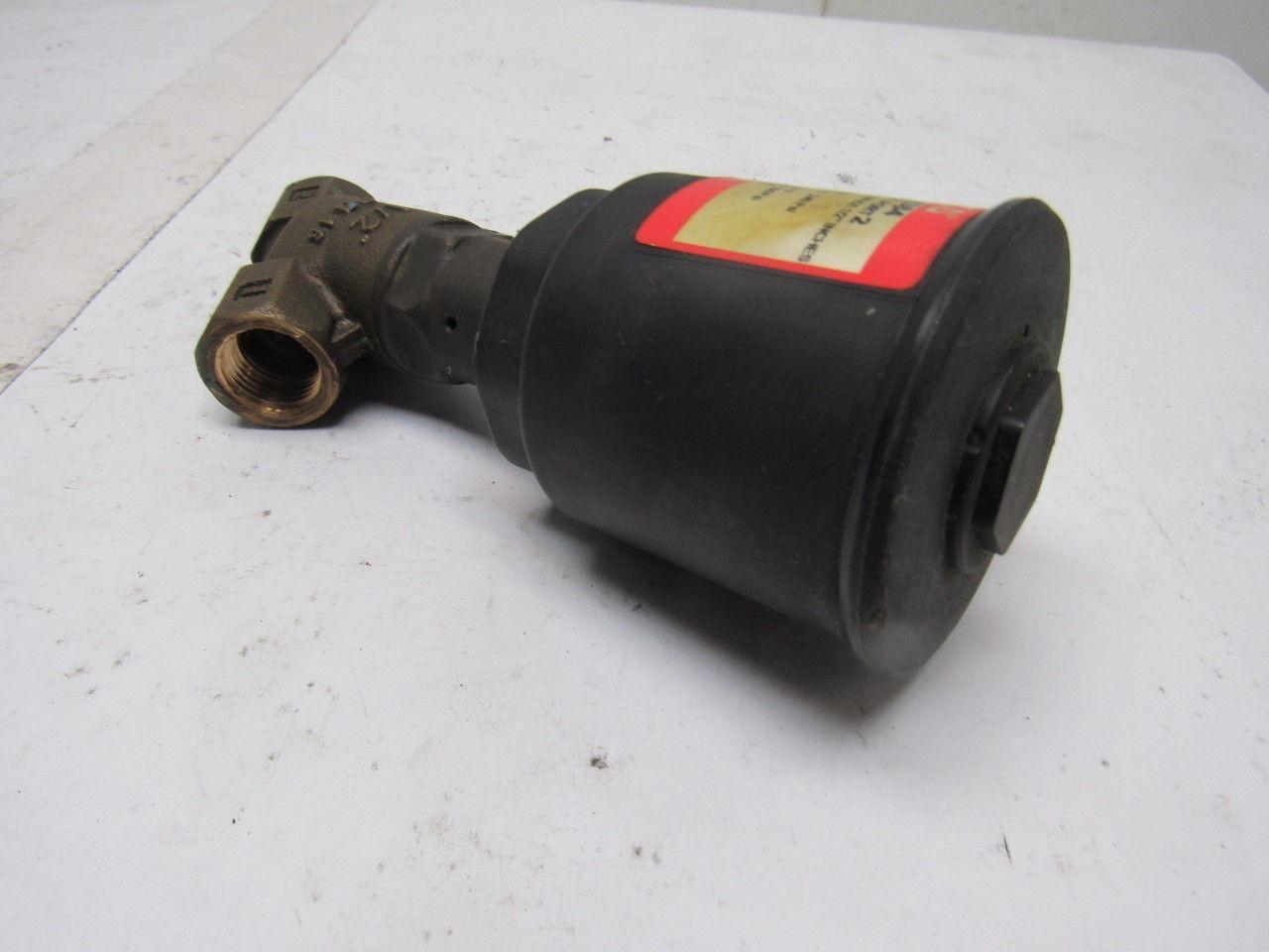 Asco 8290A384 Normally Closed Entry Under the Disc Angle Body Piston Valve 1/2"
