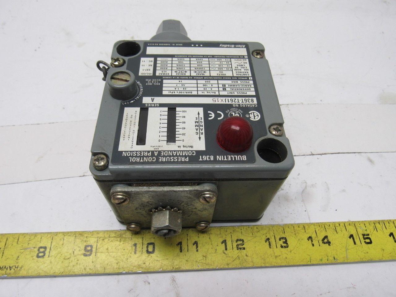 Allen Bradley 836T-T261JX15 Adjustable Electromechanical Pressure Control Switch