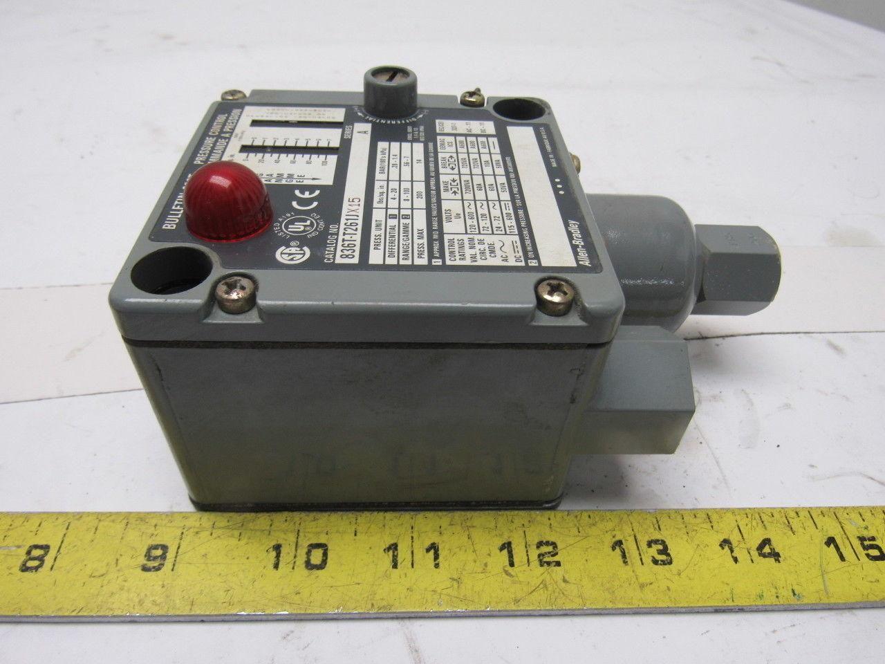 Allen Bradley 836T-T261JX15 Adjustable Electromechanical Pressure Control Switch