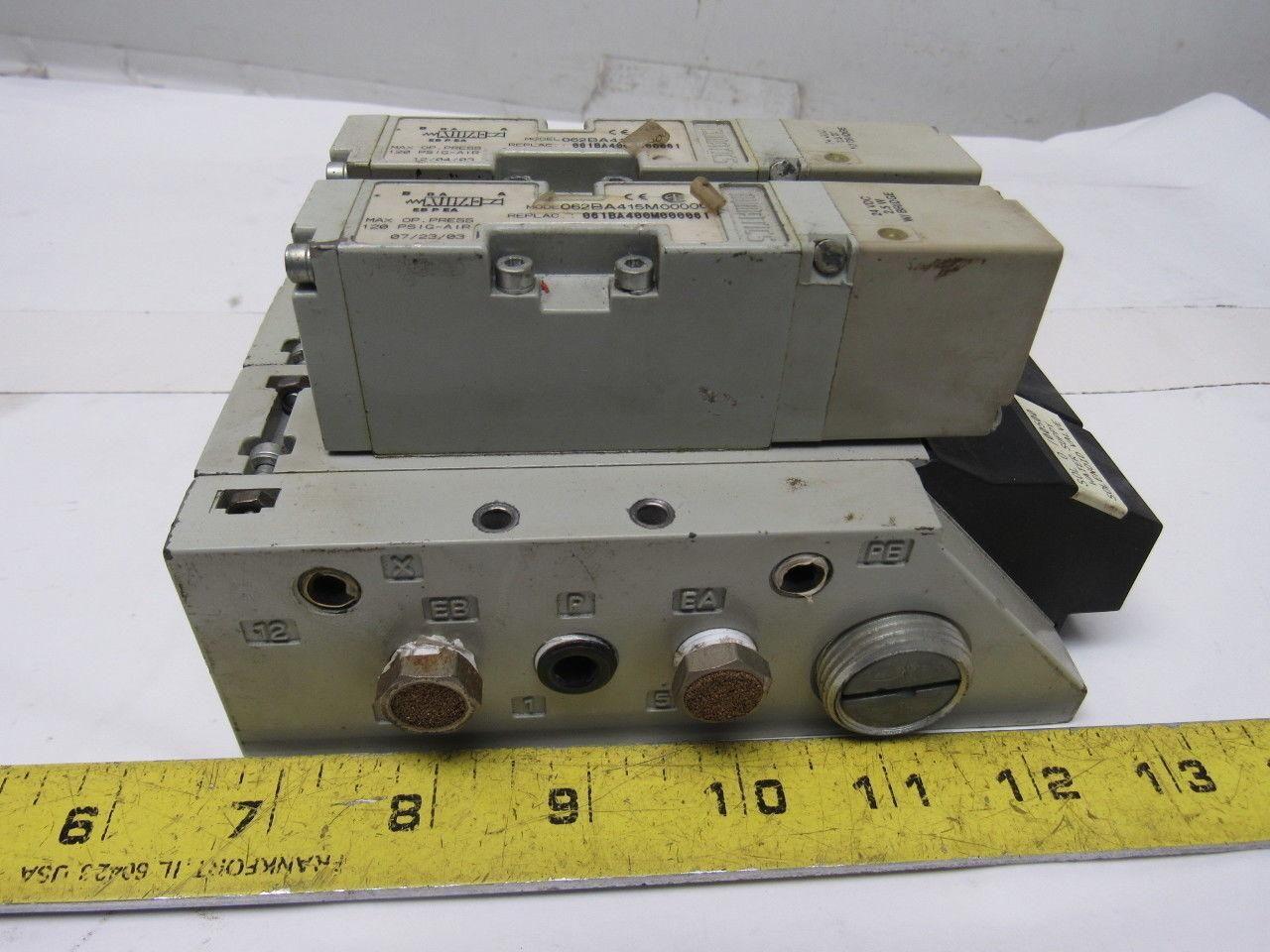 Numatics 062BA415M000061 Double Pneumatic 24V Solenoid Block 120PSI