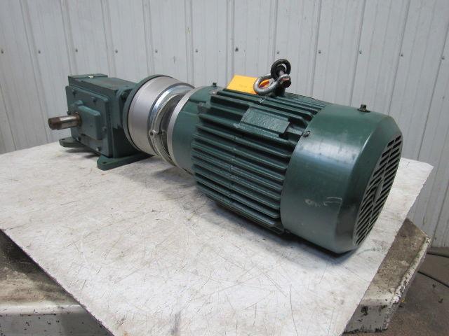 Dodge Reliance C262B15N180KL1 3HP 460V 15:1 Ratio Dual Shaft Gearmotor W/Brake