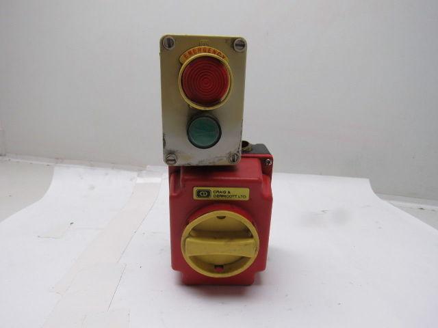 Craig & Derricott DI 253EB 600V 23kW Molded Plastic Disconnect Start E-Stop