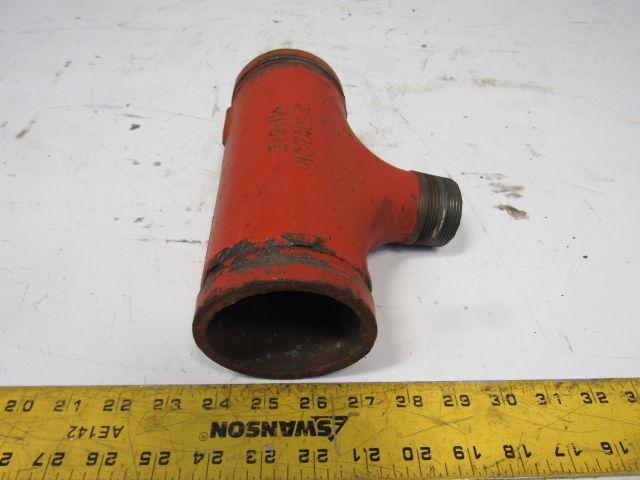 Victaulic No. 29 Grooved Pipe Reducing Tee Threaded Branch 3x3x1-1/2" NPT