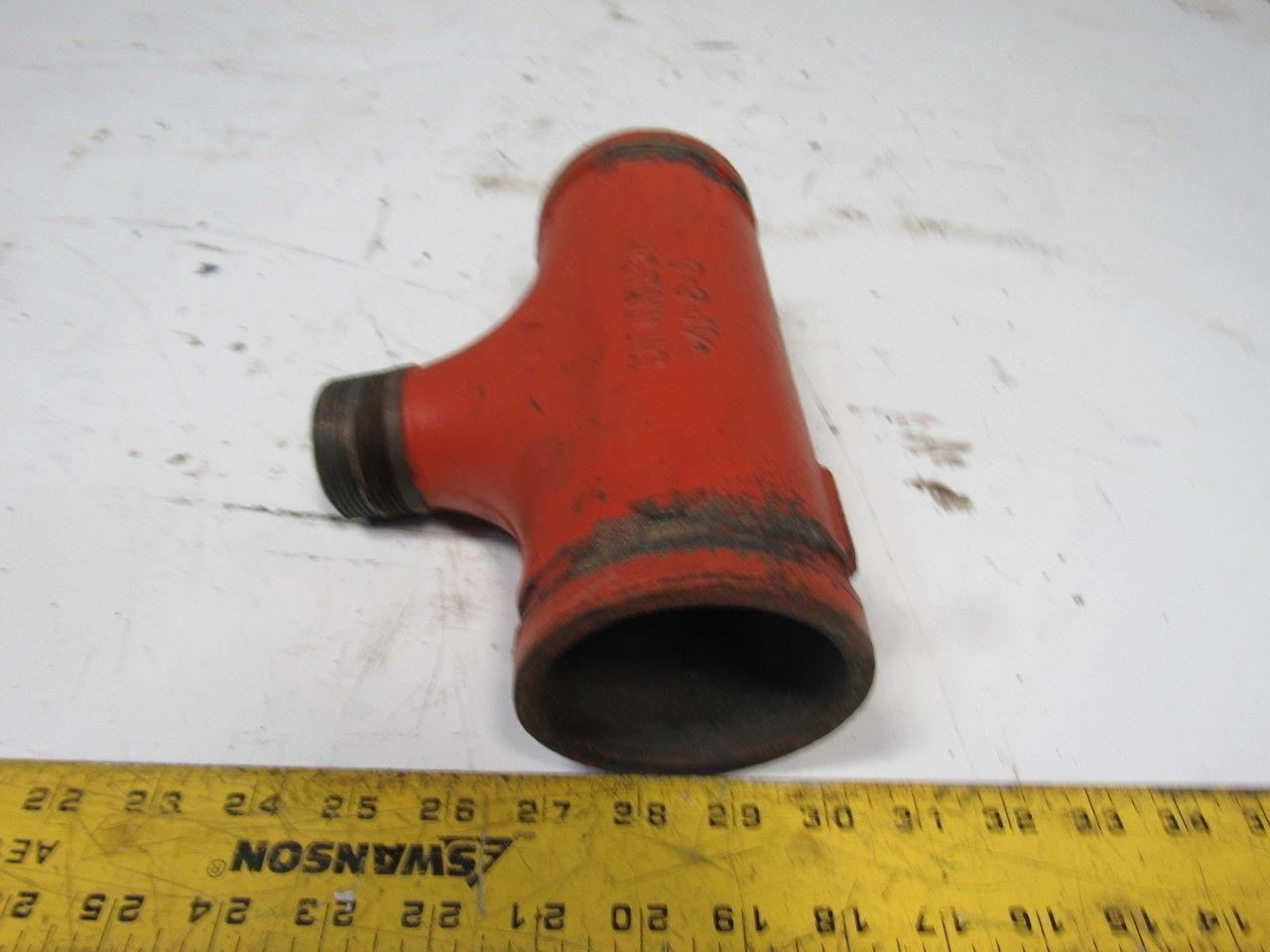 Victaulic No. 29 Grooved Pipe Reducing Tee Threaded Branch 3x3x1-1/2" NPT