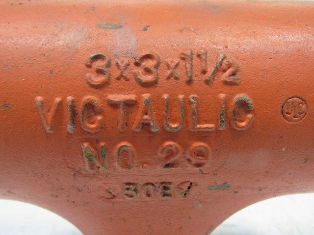 Victaulic No. 29 Grooved Pipe Reducing Tee Threaded Branch 3x3x1-1/2" NPT
