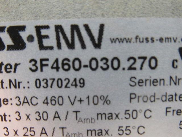 Fuss EMV 3F460-030.270 Trumpf Nr. 0370249 3AC 460V 3x30A EMI Filter