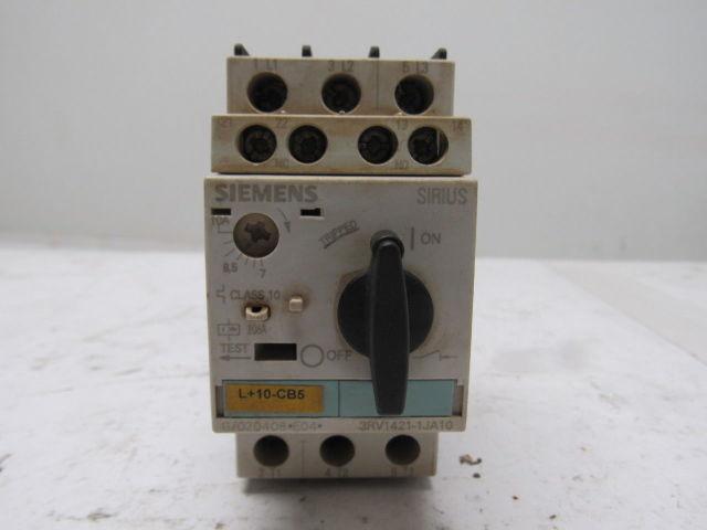 Siemens 3RV1421-1JA10 575V 10Hp 7-10A Trip Range Manual Motor Starter
