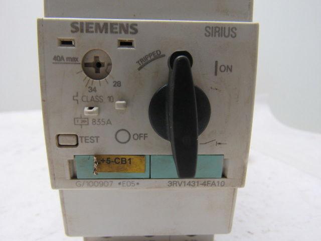 Siemens 3RV1431-4FA10 690V Max 40A Trip Manual Starter Circuit Breaker