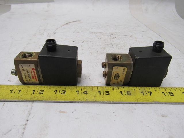 Herion Norgren DN3.0 A1372 9500372 24 V 2 way Solenoid Valve 1/4" Ports Lot of 2