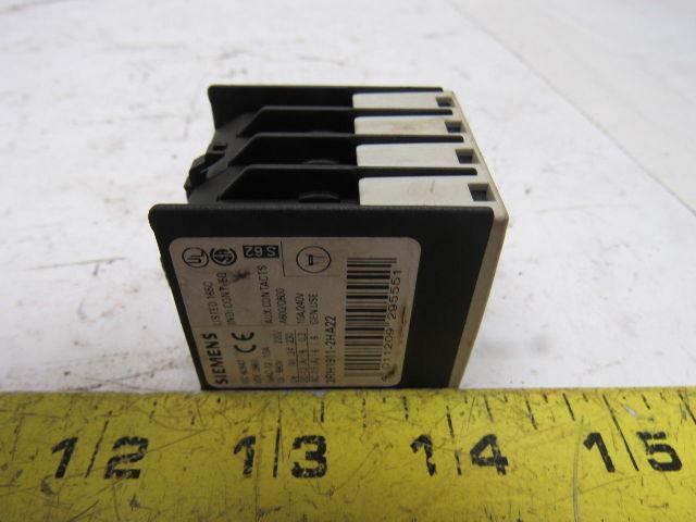 Siemens 3RH1911-2HA22 10A 240V Auxiliary Contact Lot Of 3