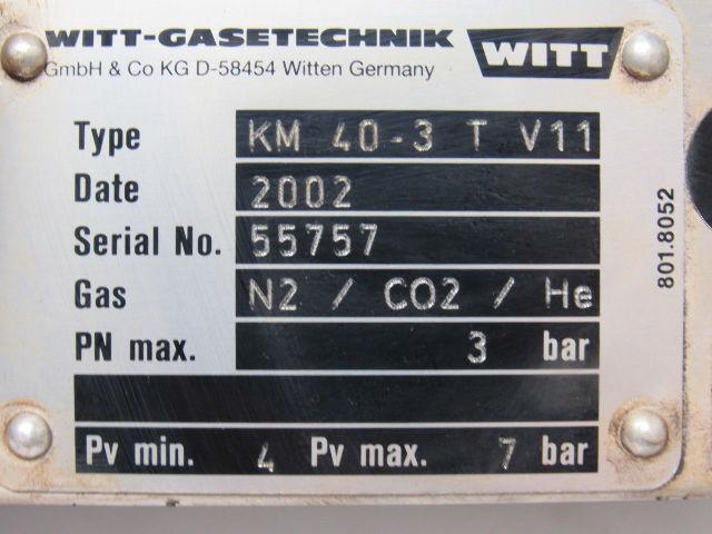 Witt Gasetechnik KM 40.3 Trumpf 3 Part Gas Mixing Manifold N2 CO2 HE 24V Coil