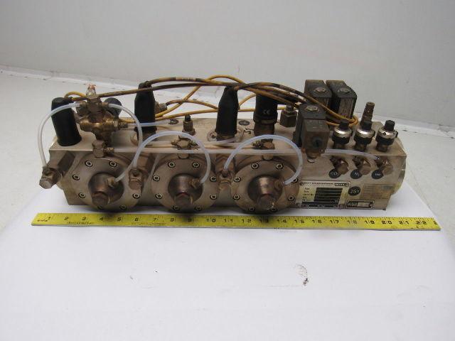Witt Gasetechnik KM 40.3 Trumpf 3 Part Gas Mixing Manifold N2 CO2 HE 24V Coil