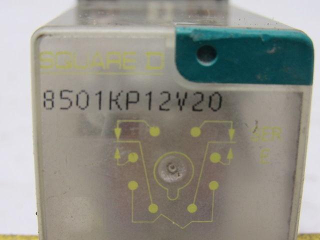 Square D 8501KP12V20 120V 50-60Hz DPDT 10A 1/2Hp Max Relay W/ Socket Lot Of 6