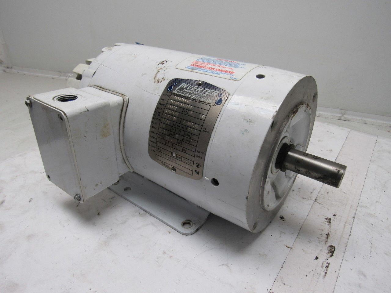 Baldor IDWNM3546T 1Hp Electric Motor Washdown 230/460V 3Ph 143TC Frame 1750 RPM