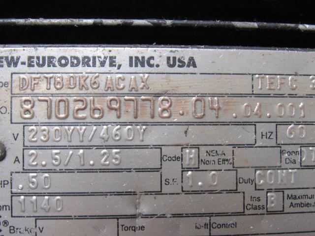 SEW-EURODRIVE 870269778.04.04.001 1/2HP Gearmotor 230/460V 3Ph 137.08:1 Ratio