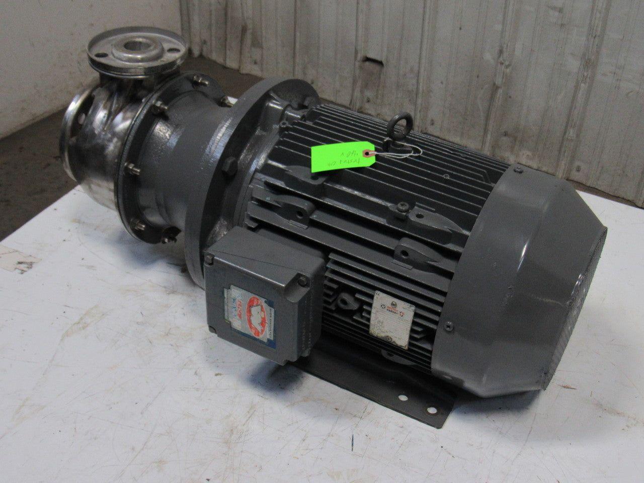 Brook Hansen WD160LH 25Hp 3520RPM 480V Motor W/SS Flange Centrifugal Pump Head