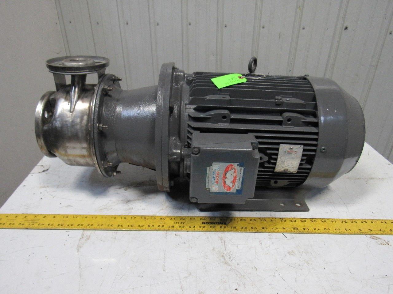 Brook Hansen WD160LH 25Hp 3520RPM 480V Motor W/SS Flange Centrifugal Pump Head