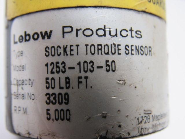 Lebow 1253-103-50 3/8" Drive Socket Torque Sensor 50 Ft lbs 5,000RPM