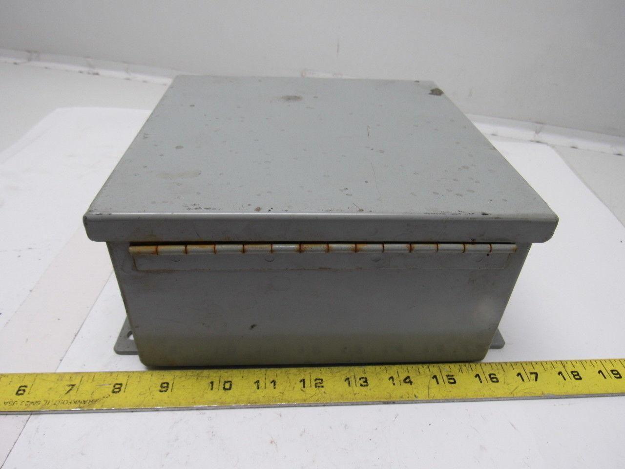 Hammond 1414PHH4 8"x8"x4" Hinged Door Electrical Enclosure W/Back Plate