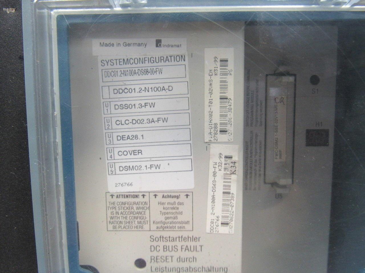 Indramat DDC01.2-N100A-DS68-00-FW Servo AC Controller W/ 4 Cards