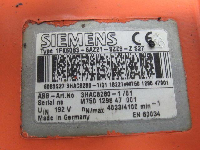 ABB Siemens 3HAC 8280-1 192V 4033/4100RPM Robotic Servo Motor