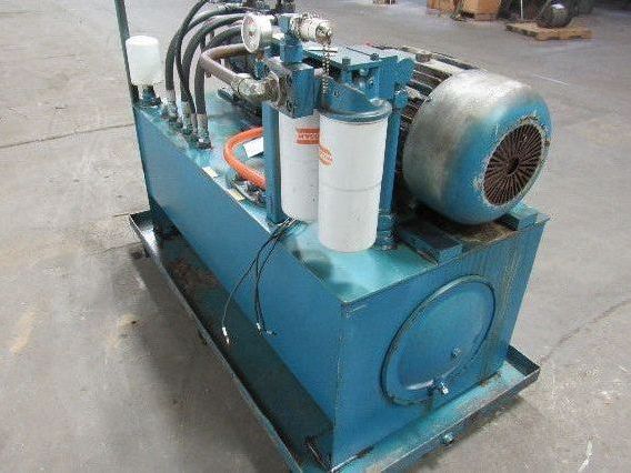15HP 100 Gal. Hydraulic Power Unit W/Triple Stack Pumps 460V 3Ph