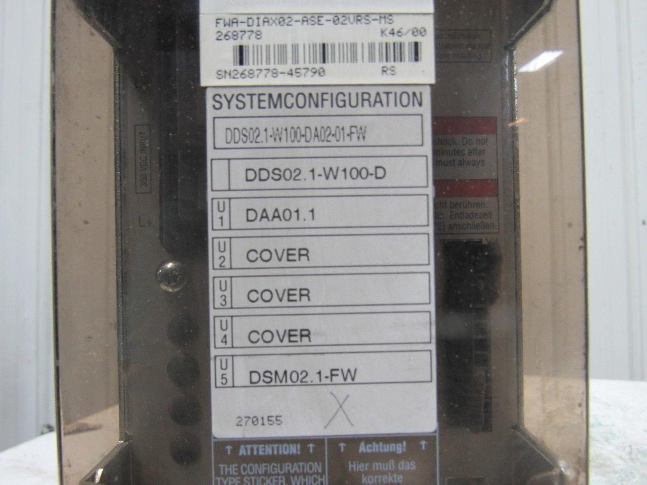 Indramat DDS02.1-W100-D 300VDC AC Servo Controller FWC: DSM2.1-ASE-02V07-MS