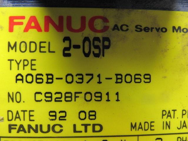 Fanuc A06B-0371-B069 90V 1.0Nm Stall 3Ph 3000RPM Perm Magnet AC Servo Motor