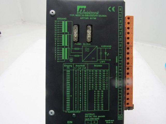 Murrelektronik 25-208-520/24V DC/25A 208-520V Input 24V Output Transformer