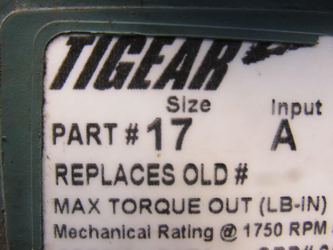 Dodge Tigear #17 1/2Hp Gear Motor Speed Reducer 26:1 Ratio W/Brake