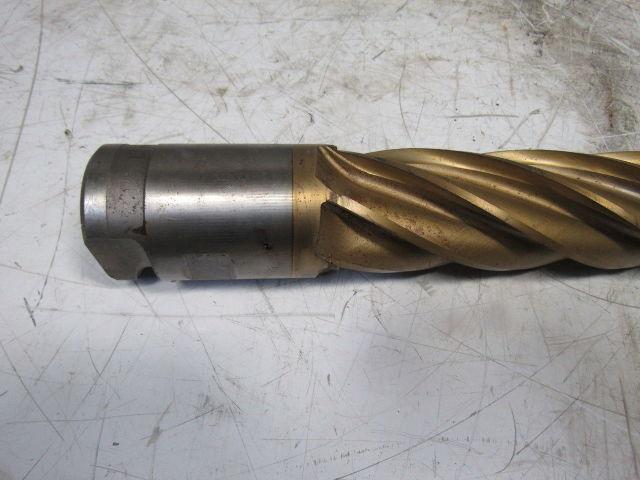 2-1/2" Tin Coated 6 Flute Twist End Mill Cutter 2-1/2" Combo Shank 12" Edge