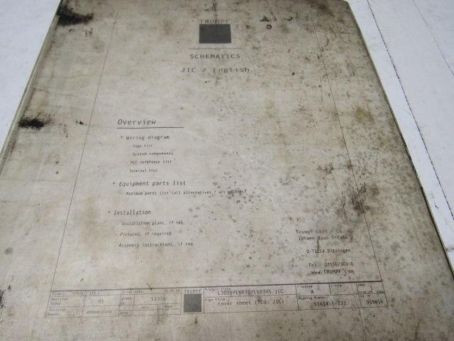 Trumpf L3030S 93614-5-233 Rev 5 (JIC) Electrical Schematics Manual (English)