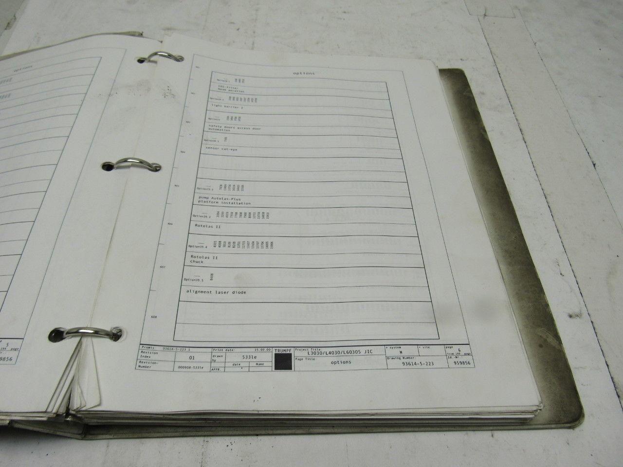 Trumpf L3030S 93614-5-233 Rev 5 (JIC) Electrical Schematics Manual (English)