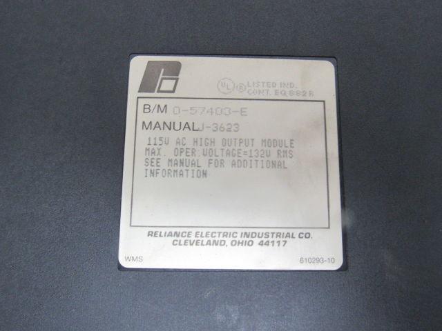 Reliance Electric 57403-E 115V AC High Output Module Card PLC