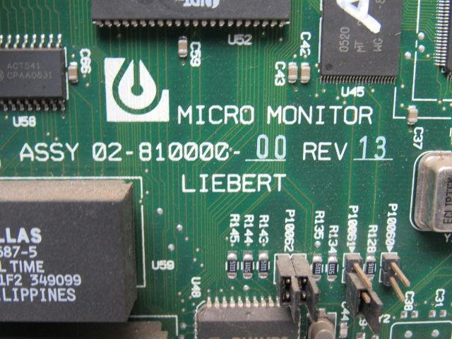 Liebert 02-810000-00 Rev 13 Micro Monitor Circuit Board PCB Card Module