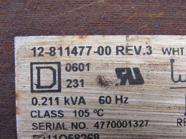 Square D 12-811477-00 Rev 3 0.211KVA Dry Type Transformer