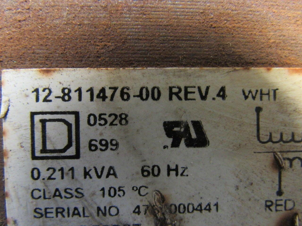 Square D 12-811477-00 Rev 4 0.211KVA Dry type Transformer